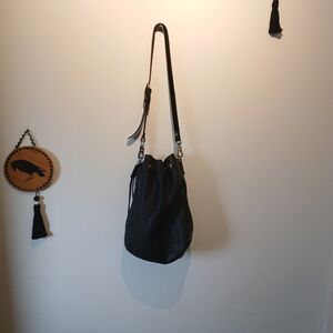 90s Leather Rugby Bucket Bag